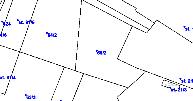 Parcela st. 65/2 v KÚ Onomyšl, Katastrální mapa
