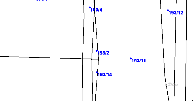 Parcela st. 193/2 v KÚ Onomyšl, Katastrální mapa