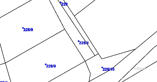 Parcela st. 228/1 v KÚ Onomyšl, Katastrální mapa