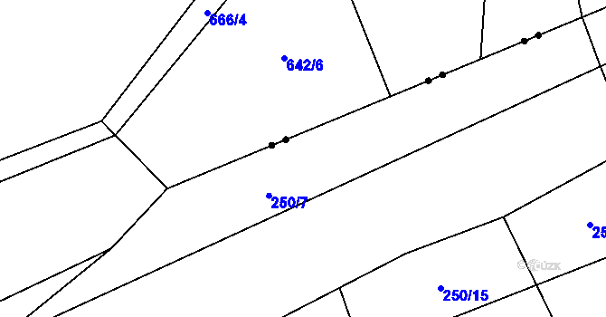 Parcela st. 250/4 v KÚ Onomyšl, Katastrální mapa