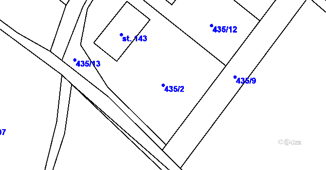 Parcela st. 435/2 v KÚ Onomyšl, Katastrální mapa