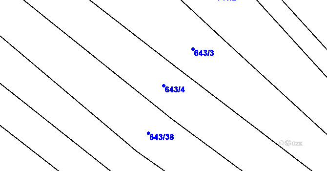 Parcela st. 643/4 v KÚ Onomyšl, Katastrální mapa