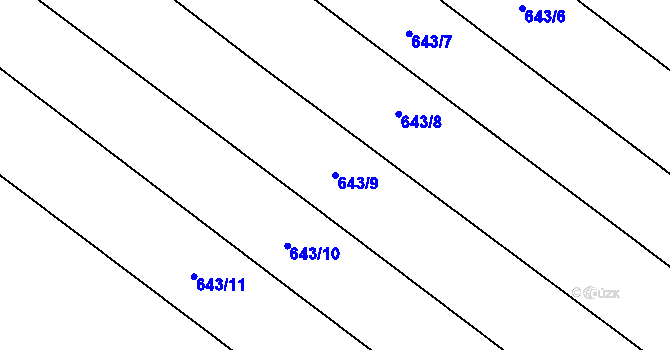 Parcela st. 643/9 v KÚ Onomyšl, Katastrální mapa