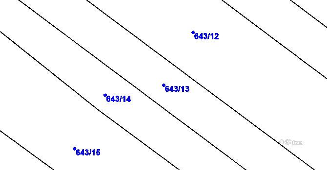 Parcela st. 643/13 v KÚ Onomyšl, Katastrální mapa