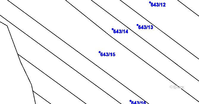 Parcela st. 643/15 v KÚ Onomyšl, Katastrální mapa