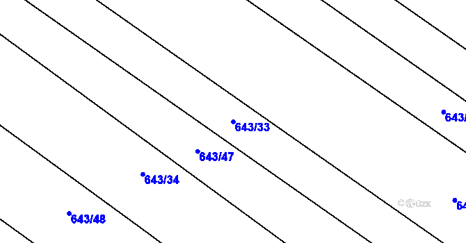 Parcela st. 643/33 v KÚ Onomyšl, Katastrální mapa