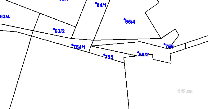 Parcela st. 755 v KÚ Onomyšl, Katastrální mapa