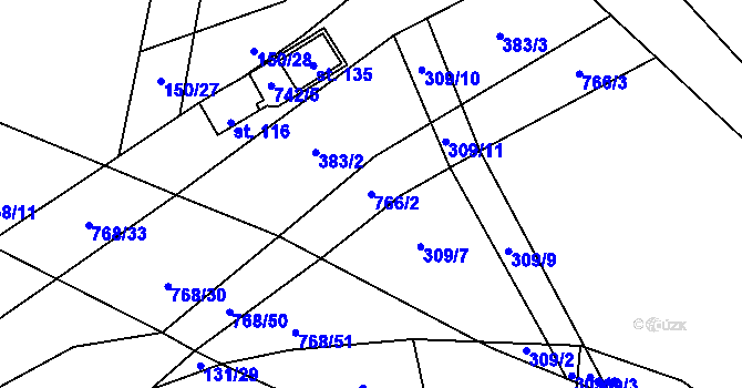 Parcela st. 766/2 v KÚ Onomyšl, Katastrální mapa