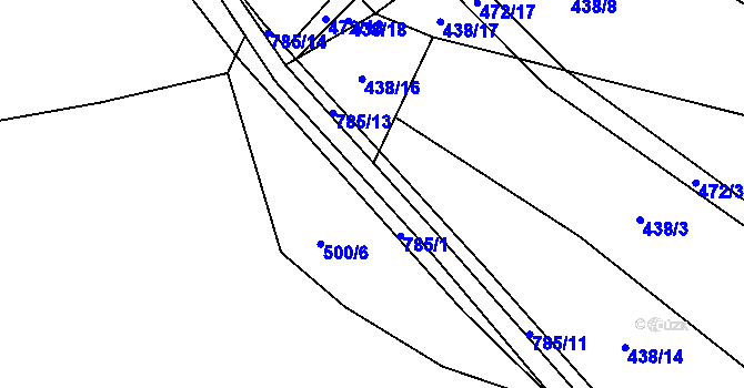 Parcela st. 785 v KÚ Onomyšl, Katastrální mapa