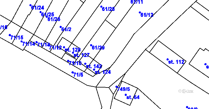 Parcela st. 61/30 v KÚ Onomyšl, Katastrální mapa