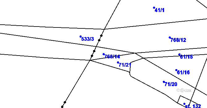 Parcela st. 768/14 v KÚ Onomyšl, Katastrální mapa