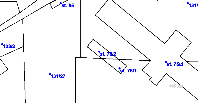 Parcela st. 78/2 v KÚ Onomyšl, Katastrální mapa