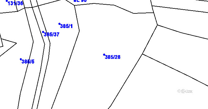 Parcela st. 385/28 v KÚ Onomyšl, Katastrální mapa