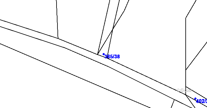 Parcela st. 385/38 v KÚ Onomyšl, Katastrální mapa