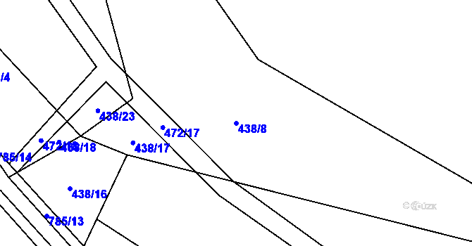 Parcela st. 438/8 v KÚ Onomyšl, Katastrální mapa