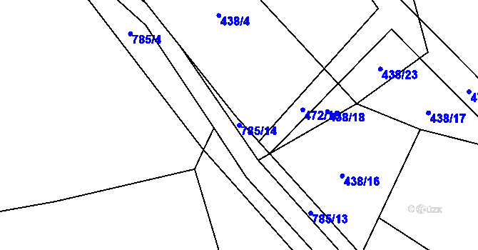 Parcela st. 785/14 v KÚ Onomyšl, Katastrální mapa