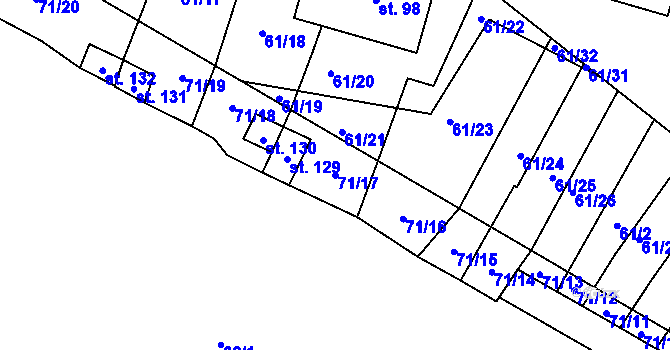 Parcela st. 71/17 v KÚ Onomyšl, Katastrální mapa