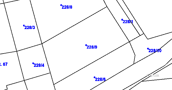 Parcela st. 228/9 v KÚ Onomyšl, Katastrální mapa