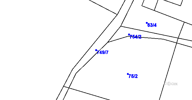 Parcela st. 749/7 v KÚ Onomyšl, Katastrální mapa