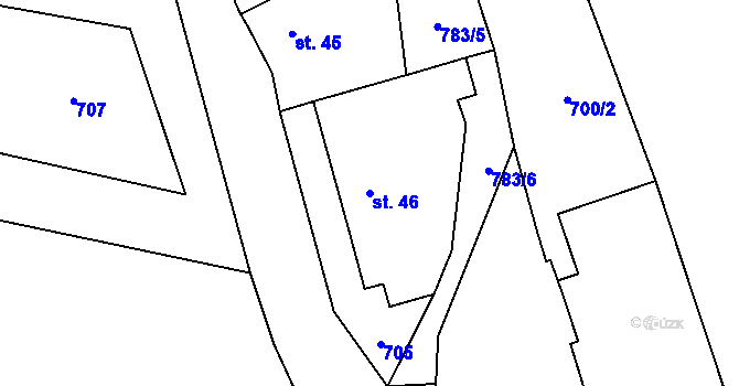 Parcela st. 46 v KÚ Rozkoš u Onomyšle, Katastrální mapa