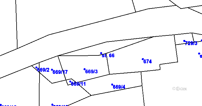 Parcela st. 66 v KÚ Rozkoš u Onomyšle, Katastrální mapa