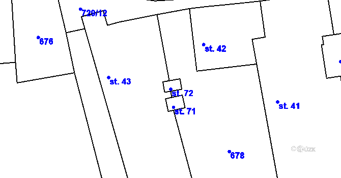 Parcela st. 72 v KÚ Rozkoš u Onomyšle, Katastrální mapa