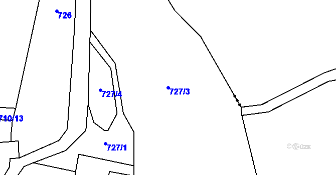 Parcela st. 727/3 v KÚ Rozkoš u Onomyšle, Katastrální mapa