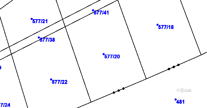Parcela st. 577/20 v KÚ Rozkoš u Onomyšle, Katastrální mapa