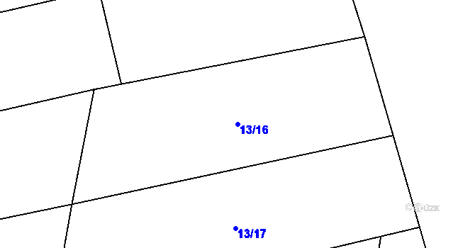 Parcela st. 13/16 v KÚ Chlovy, Katastrální mapa