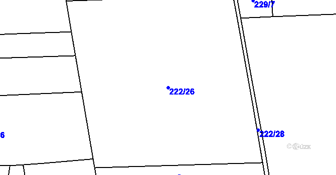 Parcela st. 222/26 v KÚ Chlovy, Katastrální mapa