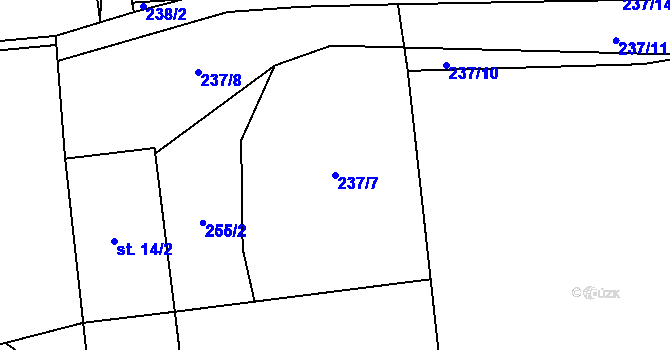 Parcela st. 237/7 v KÚ Chlovy, Katastrální mapa