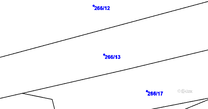 Parcela st. 266/13 v KÚ Chlovy, Katastrální mapa