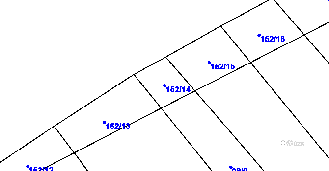 Parcela st. 152/14 v KÚ Těškovice u Onšova, Katastrální mapa