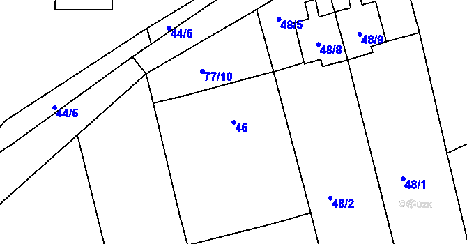 Parcela st. 46 v KÚ Onšov na Moravě, Katastrální mapa