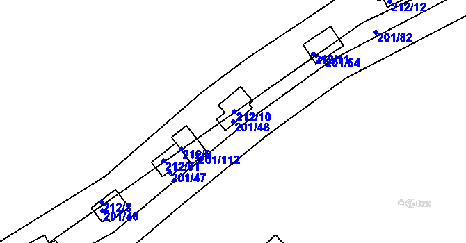 Parcela st. 201/48 v KÚ Onšov na Moravě, Katastrální mapa
