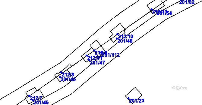 Parcela st. 201/112 v KÚ Onšov na Moravě, Katastrální mapa