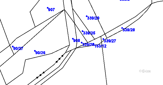 Parcela st. 339/26 v KÚ Onšov na Moravě, Katastrální mapa