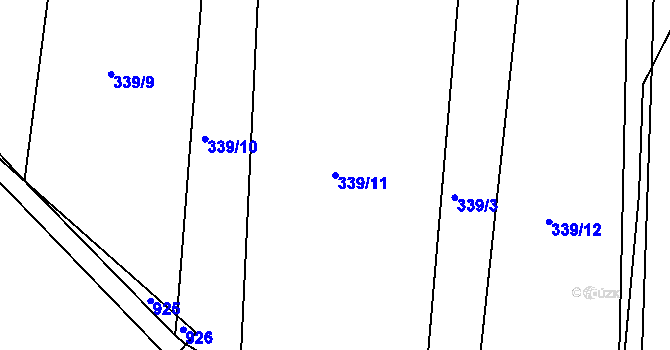 Parcela st. 339/11 v KÚ Onšov na Moravě, Katastrální mapa