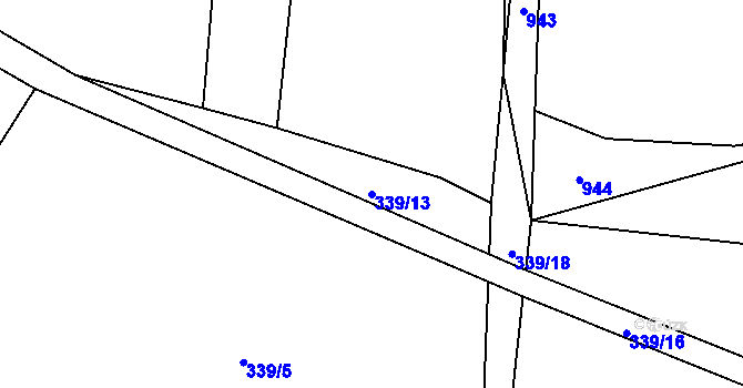 Parcela st. 339/13 v KÚ Onšov na Moravě, Katastrální mapa