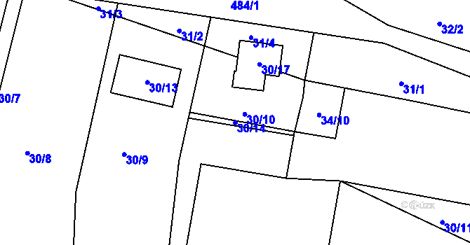 Parcela st. 30/14 v KÚ Onšov na Moravě, Katastrální mapa