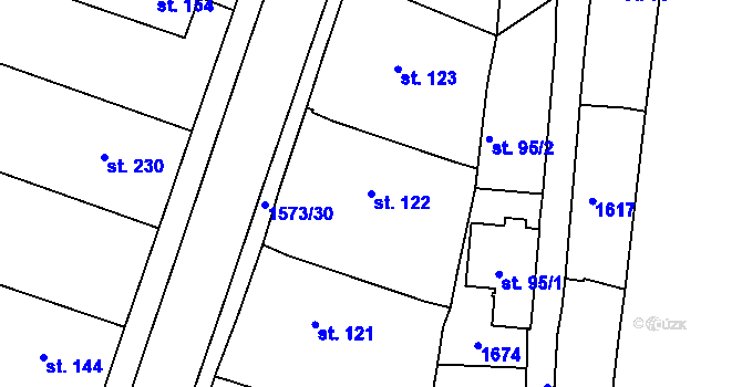 Parcela st. 122 v KÚ Opařany, Katastrální mapa