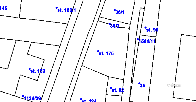 Parcela st. 175 v KÚ Opařany, Katastrální mapa