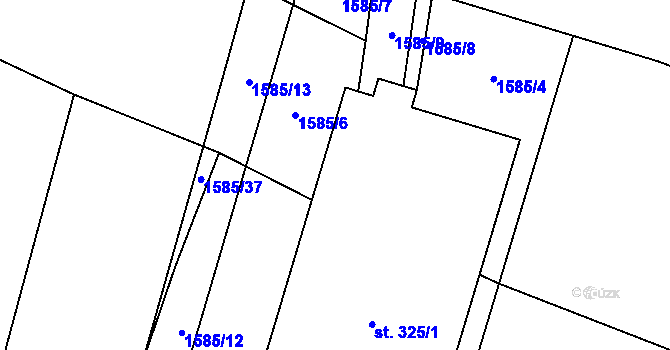 Parcela st. 325/3 v KÚ Opařany, Katastrální mapa