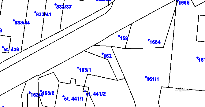 Parcela st. 162 v KÚ Opařany, Katastrální mapa