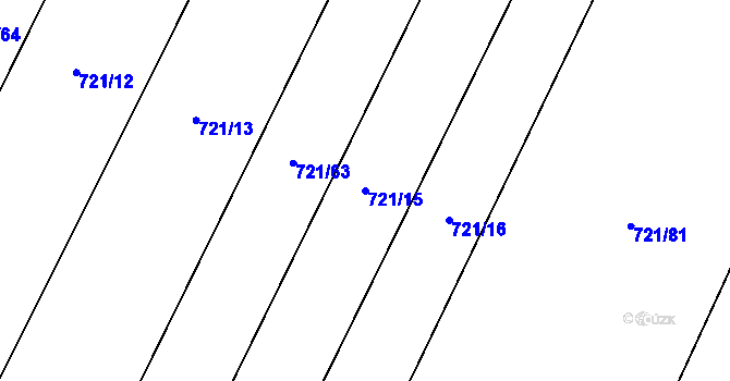 Parcela st. 721/15 v KÚ Opařany, Katastrální mapa