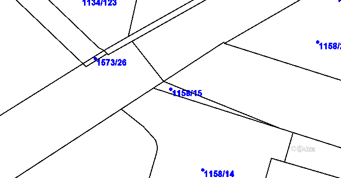 Parcela st. 1158/15 v KÚ Opařany, Katastrální mapa