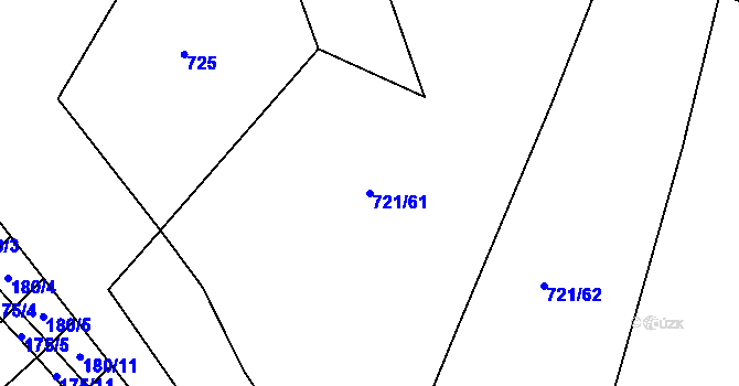 Parcela st. 721/61 v KÚ Opařany, Katastrální mapa