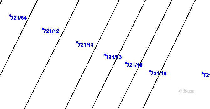 Parcela st. 721/63 v KÚ Opařany, Katastrální mapa