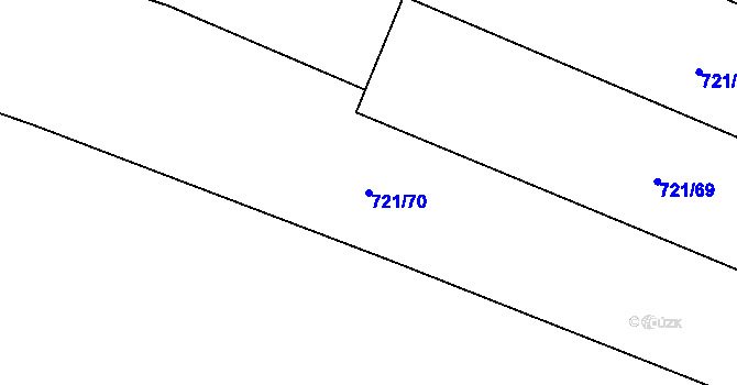 Parcela st. 721/70 v KÚ Opařany, Katastrální mapa