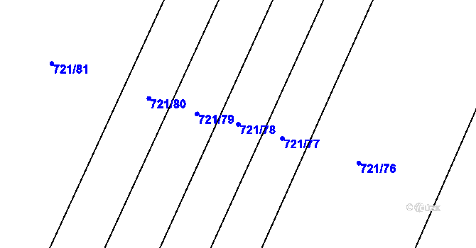 Parcela st. 721/78 v KÚ Opařany, Katastrální mapa
